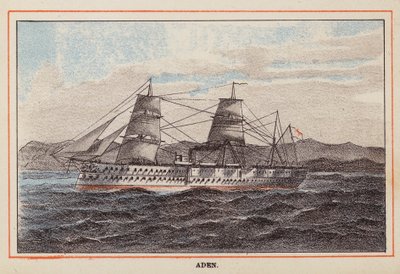 HM Indian Troop-Ship: Adem (kolorowy grawerunek) autorstwa English School