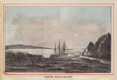 HM Indian Troop-Ship: Mijamy Bab-El-Manded (kolorowy grawerunek) autorstwa English School