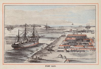 HM Indian Troop-Ship: Port Said (kolorowy grawerunek) autorstwa English School