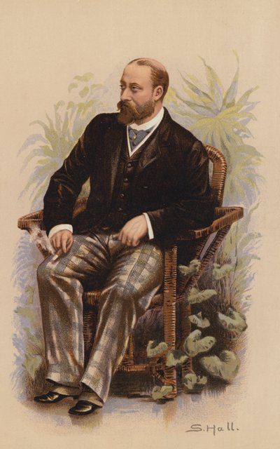 JKW Książę Walii, przyszły król Edward VII (kolorowa litografia) autorstwa English School