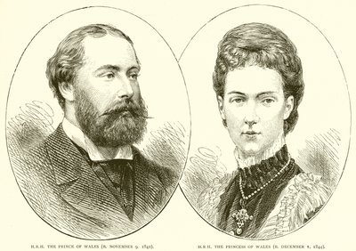 J.Ś. książę Walii (ur. 9 listopada 1841). J.Ś. księżna Walii (ur. 1 grudnia 1844) autorstwa English School