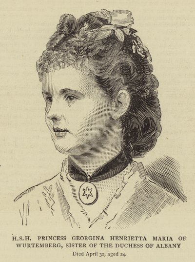 HSH Księżniczka Georgina Henrietta Maria Wirtembergii, Siostra Księżnej Albanii (grafika) autorstwa English School