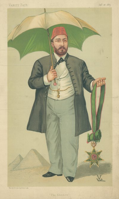 H H Mehemed Tewfik-Pasza, Khedive z Egiptu, The Khedive, 20 stycznia 1883, komiks Vanity Fair autorstwa English School