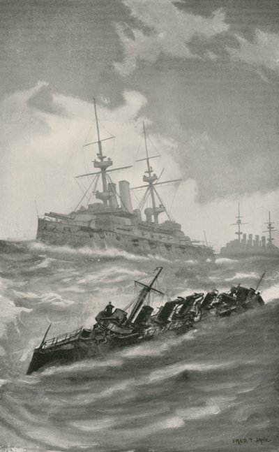 H. M. S. Mars, Terrible i Dragon Cruising po kanale La Manche autorstwa English School
