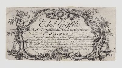 Pasmanteria, Edward Griffitts, karta handlowa autorstwa English School