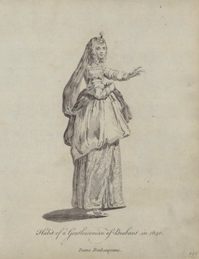 Nawyk szlachcianki z Brabancji w 1640 r. autorstwa English School