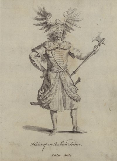 Zwyczaj arabskiego żołnierza (rycina) autorstwa English School