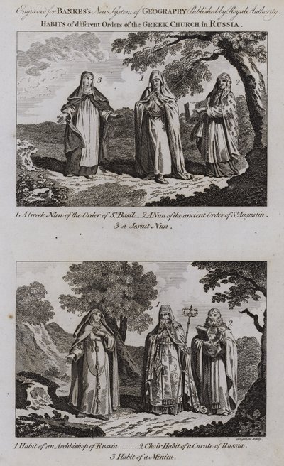 Nawyki różnych zakonów Kościoła greckiego w Rosji autorstwa English School
