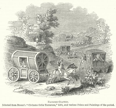 Hackney-Coaches (grawerunek) autorstwa English School