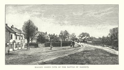 Hadley Green, miejsce bitwy pod Barnet (rycina) autorstwa English School