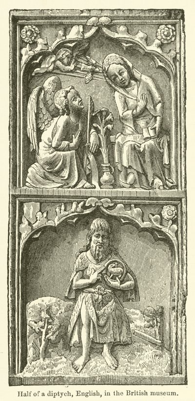 Połowa dyptyku, angielski, w brytyjskim muzeum (rycina) autorstwa English School