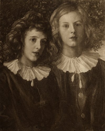 Hallam i Lionel Tennyson, synowie Alfreda Lorda Tennysona (1809-92) autorstwa English School