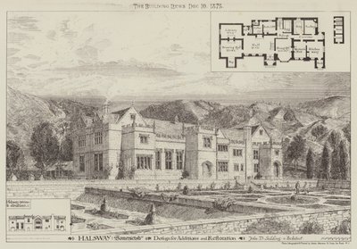 Halsway, Somersetshire, Projekt uzupełnień i renowacji (grawerowanie) autorstwa English School