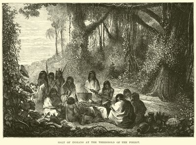 Zatrzymanie Indian na progu lasu autorstwa English School