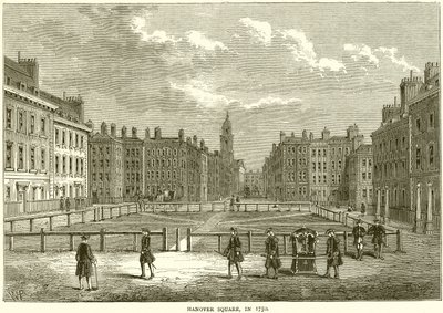 Plac Hanowerski, w 1750 autorstwa English School
