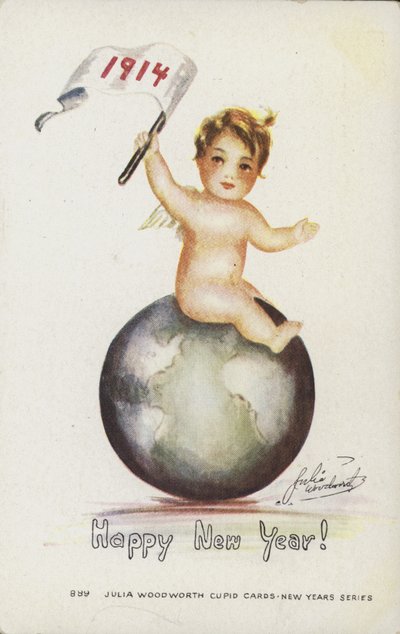 Kartka Szczęśliwego Nowego Roku, 1914 autorstwa English School