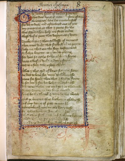 Harley 2392, f.1 Troilus i Criseyde, Geoffrey Chaucer (welin) autorstwa English School