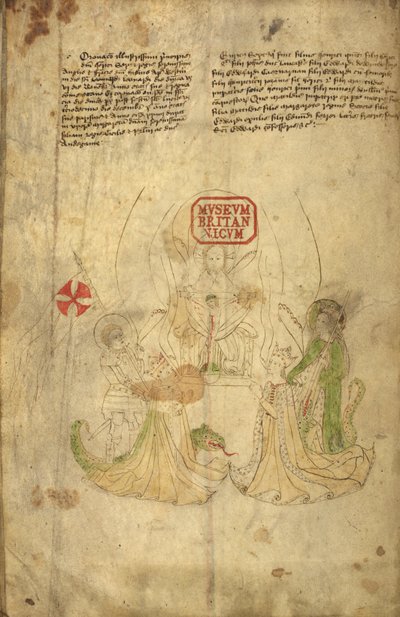 Harley 318, f.8v Henryk VI, król Anglii i jego żona Małgorzata Anjou, ilustracja z „Historii i genealogii królów… Anglii” (welin) autorstwa English School