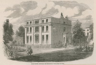 Harley House, New Road, Londyn, rezydencja królowej Oude autorstwa English School