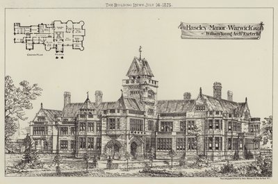 Haseley Manor, Warwick (grafika) autorstwa English School