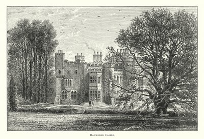Zamek Hawarden (grawerowanie) autorstwa English School