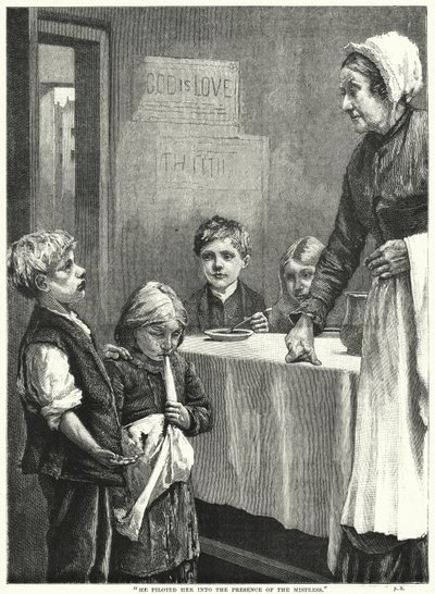 „Wprowadził ją w obecność kochanki” (rycina) autorstwa English School