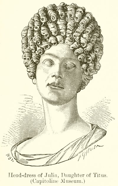 Nakrycie głowy Julii, córki Tytusa. (Muzeum Kapitolińskie) autorstwa English School