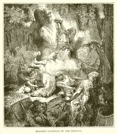 Pogańskie ofiary Niemców autorstwa English School