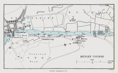 Henley Course (kolorowy grawerunek) autorstwa English School