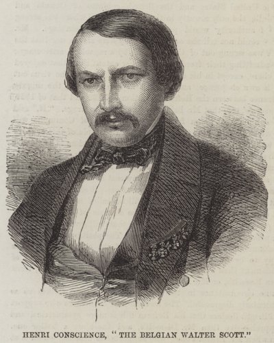 Henri Conscience, „Belg Walter Scott” (grafika) autorstwa English School