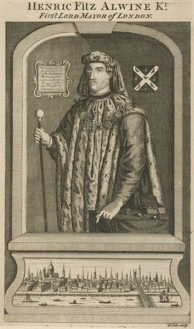 Henric Fitz Alwine, pierwszy burmistrz Londynu autorstwa English School