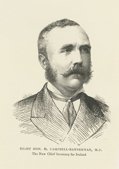 Henry Campbell-Bannerman jako sekretarz generalny Irlandii (Grawerowanie) autorstwa English School