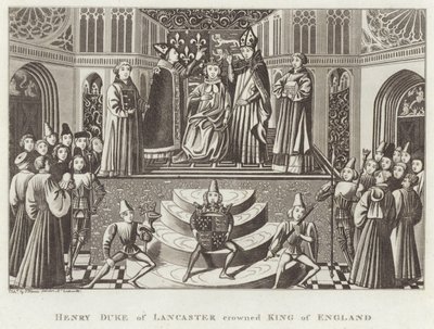 Henryk książę Lancaster koronowany na króla Anglii autorstwa English School