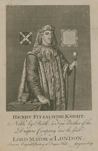 Henry Fitzalwine, pierwszy burmistrz Londynu autorstwa English School