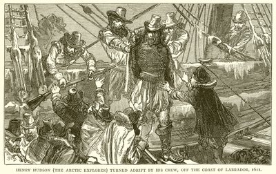 Henry Hudson (odkrywca Arktyki) dryfował przez swoją załogę u wybrzeży Labradora, 1611 autorstwa English School