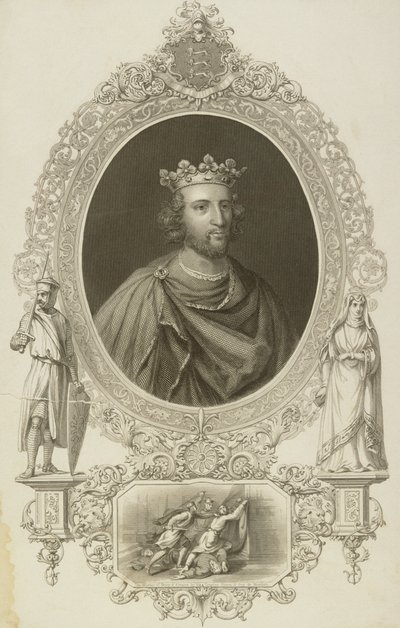 Henryk III (1207-72) król Anglii z „Galerii Portretów”, opublikowana w 1833 r. autorstwa English School