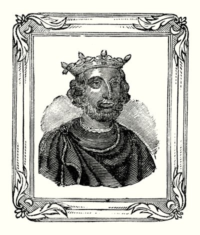 Henryk III urodził się w 1208 r., koronowany w 1216 r. i zmarł w 1272 r. (ryty) autorstwa English School