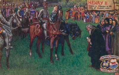 Henryk II daje statut miastu Oxford, 1160 autorstwa English School