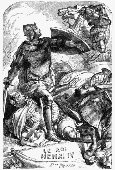 Henryk IV (Henryk IV) - Ilustracja w „” Works complete by William Shakespeare”” 1866 - Ilustracje i ogólna forma tego wydania zapożyczono z ilustrowanego Szekspira Cassella, opublikowanego w Londynie autorstwa English School