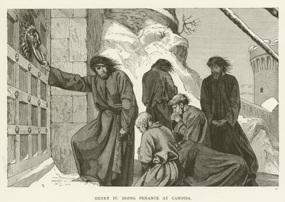 Henryk IV odprawiający pokutę w Canossa autorstwa English School