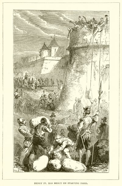 Henryk IV ma litość nad głodującym Paryżem autorstwa English School