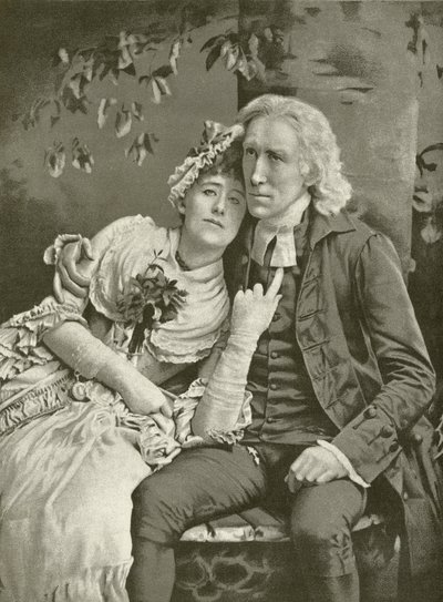 Henry Irving jako wikariusz i Ellen Terry jako Olivia (wklęsłodruk) autorstwa English School