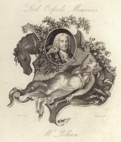 Henry Pelham, brytyjski polityk wigów i premier (grafika) autorstwa English School