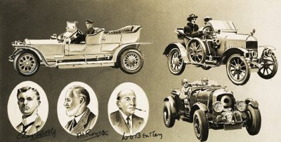 Henry Royce, Charles Rolls, W. O. Bentley - trzej pionierzy motoryzacji autorstwa English School