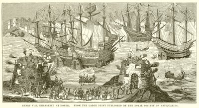 Henryk VIII zaokrętowany w Dover autorstwa English School