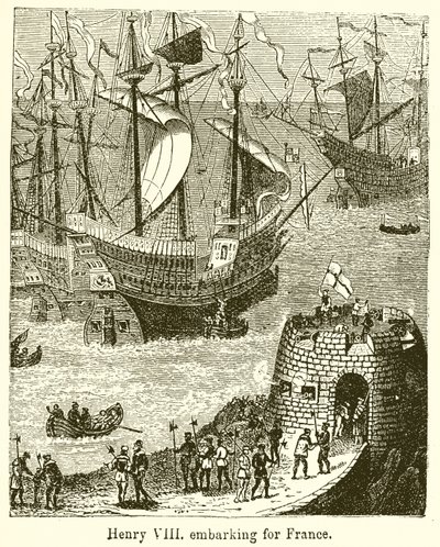 Henryk VIII wyruszający do Francji autorstwa English School
