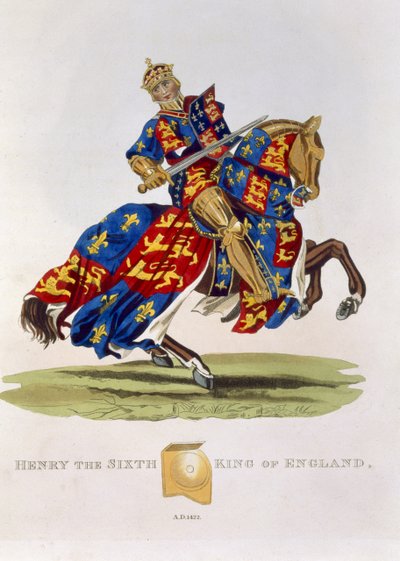 Henryk VI, król Anglii (1421-71), 1422, z Ancient Armor, Samuel Rush Meyrick, 1824 autorstwa English School