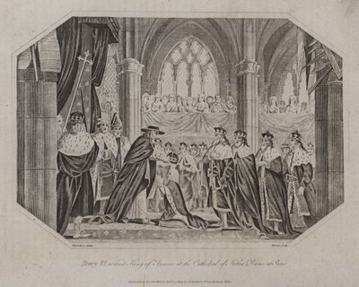 Henryk VI koronowany na króla Francji w katedrze Notre Dame w Paryżu, 1431 autorstwa English School