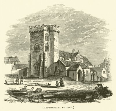 Kościół Heptonstall (grawerunek) autorstwa English School