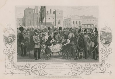 Jej Wysokość rozdała medale krymskie w Gwardii Konnej, 18 maja 1856 r. autorstwa English School